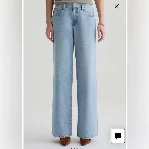 AG Adriano Goldschmied Light Blue Flare Jeans - Picture 2 of 8